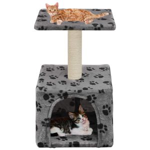 VidaXL Kattenkrabpaal met sisal krabpaal 55 cm pootafdrukken grijs