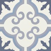 Vloer en Wandtegel Mykonos Hydrolic Bloemen Blauw 20x20 cm Mykonos