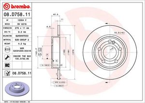 Remschijf BREMBO, Remschijftype: Massief, u.a. für Mercedes-Benz