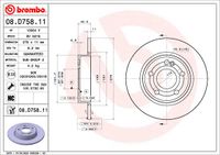 Remschijf BREMBO, Remschijftype: Massief, u.a. für Mercedes-Benz