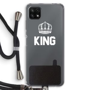 King zwart: Samsung Galaxy A22 5G Transparant Hoesje met koord
