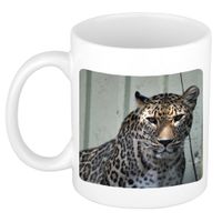 Dieren foto mok gevlekte jaguar - jaguars beker wit 300 ml - thumbnail