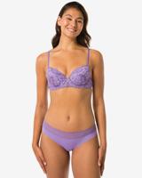 HEMA Dames brazilian micro met kanten tailleband lichtpaars (lichtpaars)