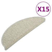 vidaXL Trapmatten zelfklevend 15 st sisal-look 65x21x4 cm grijs - thumbnail