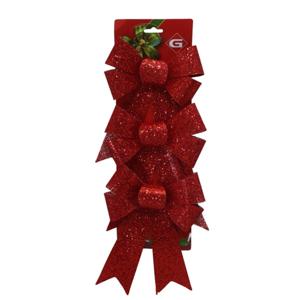 Gerimport kerststrikken -3x - rood - 15 x 24 cm - kersthangers