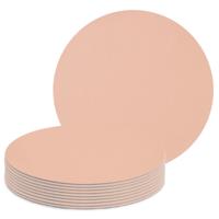 Tafel Placemats lederlook - 10x - zalm roze - rond - D38 cm - tafel dekken - onderleggers - thumbnail