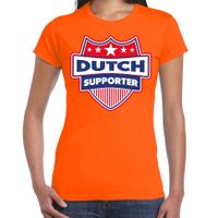 Nederland / Dutch schild supporter t-shirt oranje voor dames