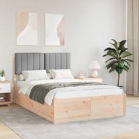 Bedframe met Gevoerd Hoofdgedeelte Lichtgrijs 120 x 200 cm