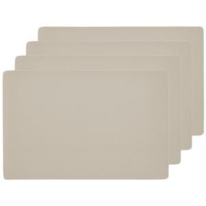 Placemats lederlook - 6x - creme - 45 x 30 cm - kunstleer - onderlegger