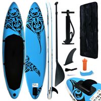 VidaXL Stand up paddleboardset opblaasbaar 366x76x15 cm blauw VidaXL Stand up paddleboardset opblaasbaar 366x76x15 cm blauw