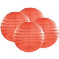 4x stuks luxe bol vorm lampion oranje 35 cm - Feestlampionnen - thumbnail