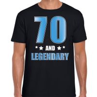 70 and legendary verjaardag cadeau t-shirt / shirt 70 jaar zwart voor heren