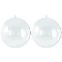Hobby/diy kerstballen - 10x stuks - transparant - D10 cm - kunststof - knutselen