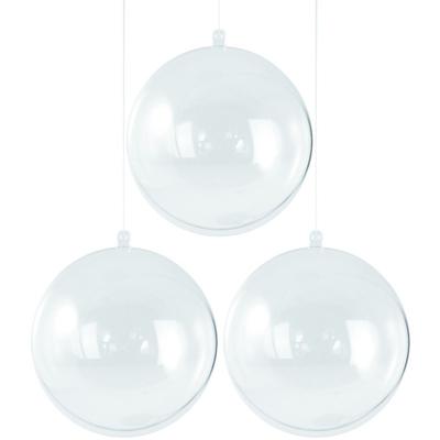 Hobby/diy kerstballen - 15x stuks - transparant - D10 cm - kunststof - knutselen