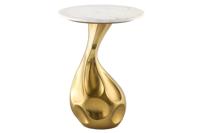 Side table TEAR 60cm goud wit marble - 44834 Side table TEAR 60cm goud wit marble - 44834