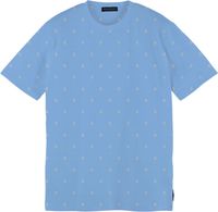 Classic cotton-elastane crewneck tee blue - thumbnail