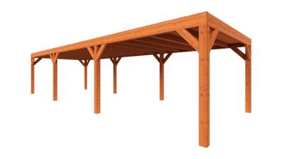 Trendhout plat dak modern overkapping 1085x375x245 cm geschaafd Douglashout - zaag- en bouwpakket- Plat dak- - Trendhout