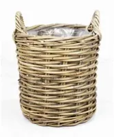 Van der Leeden Mand Rotan Grijs - Ø30 x H28 cm