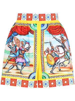 Dolce & Gabbana short en coton à imprimé Carretto - Blanc