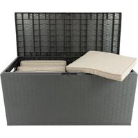 MaxxGarden Kussenbox opbergbox voor kussen Rotan 350L 120x52x60cm - Antraciet - thumbnail