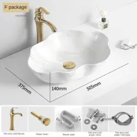 Ovale Keramische Wastafel met Marmerpatroon - Tafelbladmodel | Licht Luxe Design | 12L