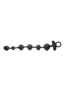 10X Dark Rattler Vibrating Silicone Anal Beads w/ Remote
