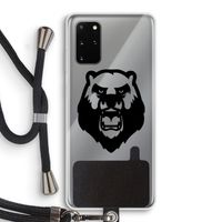 Angry Bear (black): Samsung Galaxy S20 Plus Transparant Hoesje met koord Angry Bear (black): Samsung Galaxy S20 Plus Transparant Hoesje met koord