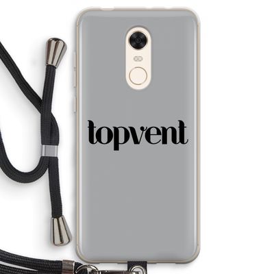 Topvent Grijs Zwart: Xiaomi Redmi 5 Transparant Hoesje met koord