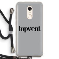 Topvent Grijs Zwart: Xiaomi Redmi 5 Transparant Hoesje met koord