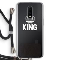 King zwart: OnePlus 7 Transparant Hoesje met koord