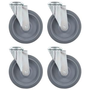 VidaXL Zwenkwielen met boutgaten 4 st 125 mm