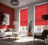 Abstracte krabbels Rolgordijn Rood woonkamer
