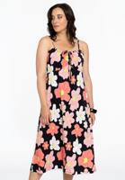Yoek Jurk met bandjes HIBISCUS | Zwart | Maat 42/44