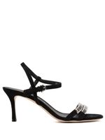 Ferragamo sandales à ornements en cristal 70 mm - Noir
