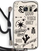 Good vibes: Samsung Galaxy S7 Transparant Hoesje met koord