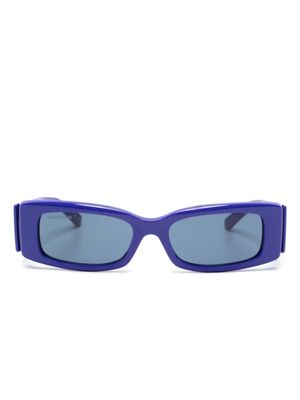 Balenciaga Eyewear lunettes de soleil à logo imprimé - Bleu