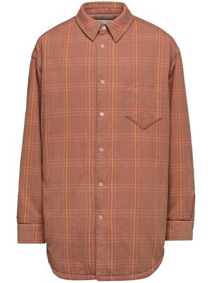 Maison Margiela chemise en coton à carreaux - Orange