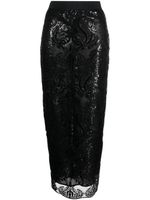 Semicouture Midi-rok met pailletten - Zwart - thumbnail