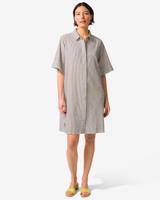 HEMA Damesblousejurk Sally wijd seersucker strepen wit (wit)