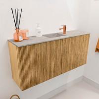 Toiletmeubel Mondiaz Joya Dlux | 90 cm | Meubelkleur Oak | Faye wastafel Glace Wasbak Midden | 1 kraangat