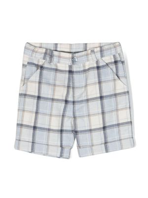 Patachou short en coton à carreaux - Bleu