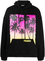 DSQUARED2 hoodie en coton à imprimé graphique - Noir