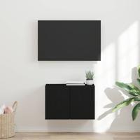 TV-wandkast Wandgemonteerd Zwart 59,5 x 31 x 40 cm Bewerkt hout