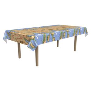 Piraten tafelkleed - met schatkaart - 137 x 274 cm - plastic - piratenfeest - tafellaken