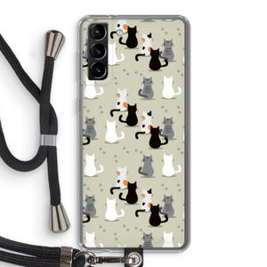 Katten: Samsung Galaxy S21 Plus Transparant Hoesje met koord
