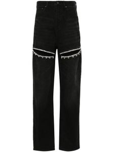 AREA pantalon fuselé Crystal Slit - Noir