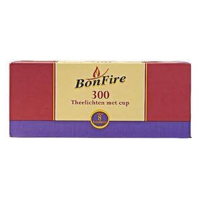 Bonfire - Theelichten Met Cup 8 Branduren - 300 Stuks