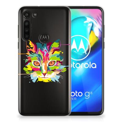 Motorola Moto G8 Power Telefoonhoesje met Naam Cat Color Motorola Moto G8 Power Telefoonhoesje met Naam Cat Color