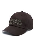 Alexander McQueen casquette en coton à logo brodé - Noir - thumbnail