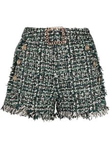 Edward Achour Paris short en tweed à bords francs - Vert